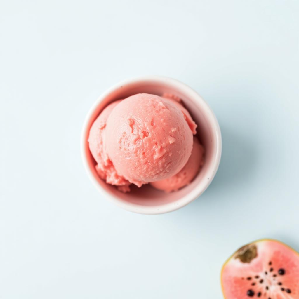 Sorbete artesanal de guayaba fresca